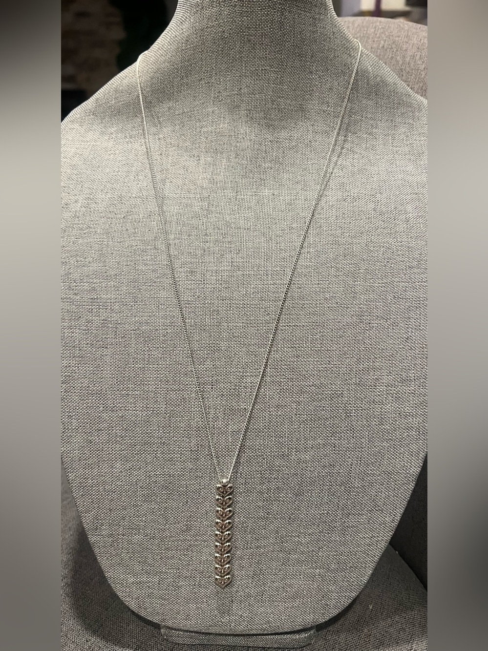 Silver Heart Drop Pendant Necklace - Elegant Women's Jewelry